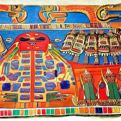 “Tlacuilo” – A Mesoamerican Codex Embracing Spiraling Figures and Vibrant Pigmentations!